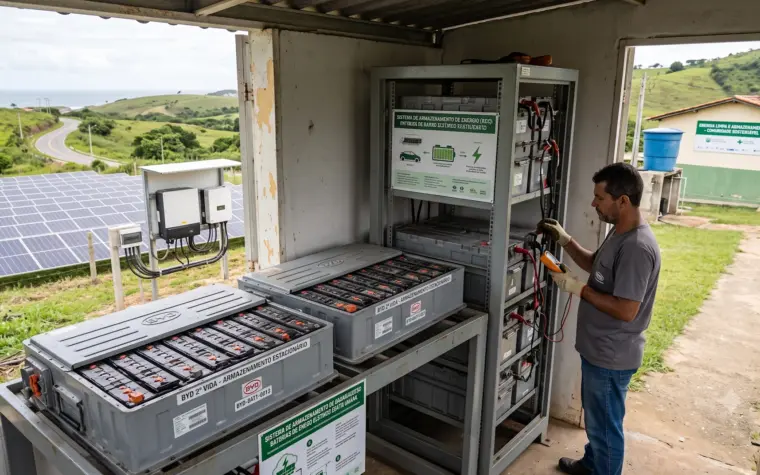Bateria de carro elétrico ao final da vida útil