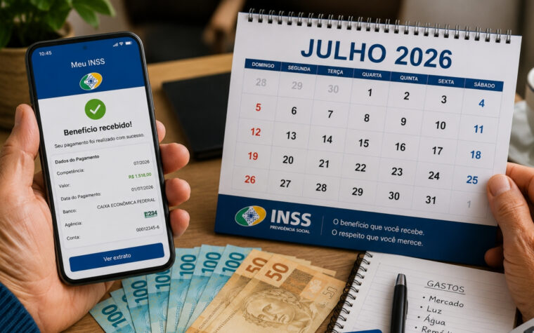 Calendário do INSS de julho de 2026 já está disponível