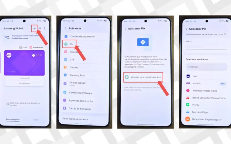 Pix no Samsung Wallet sem abrir o app do banco