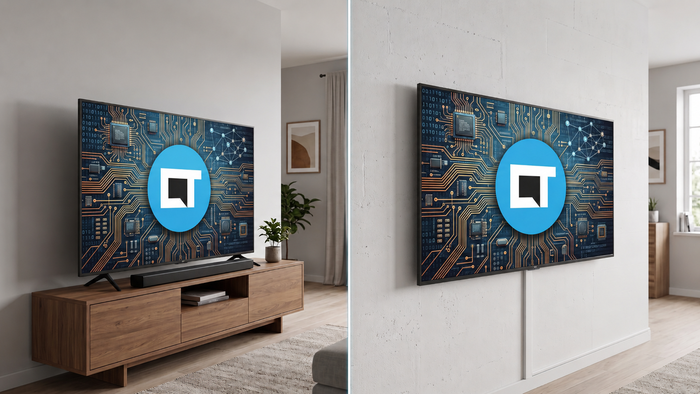 TV na parede ou no rack para melhor som e ventilação